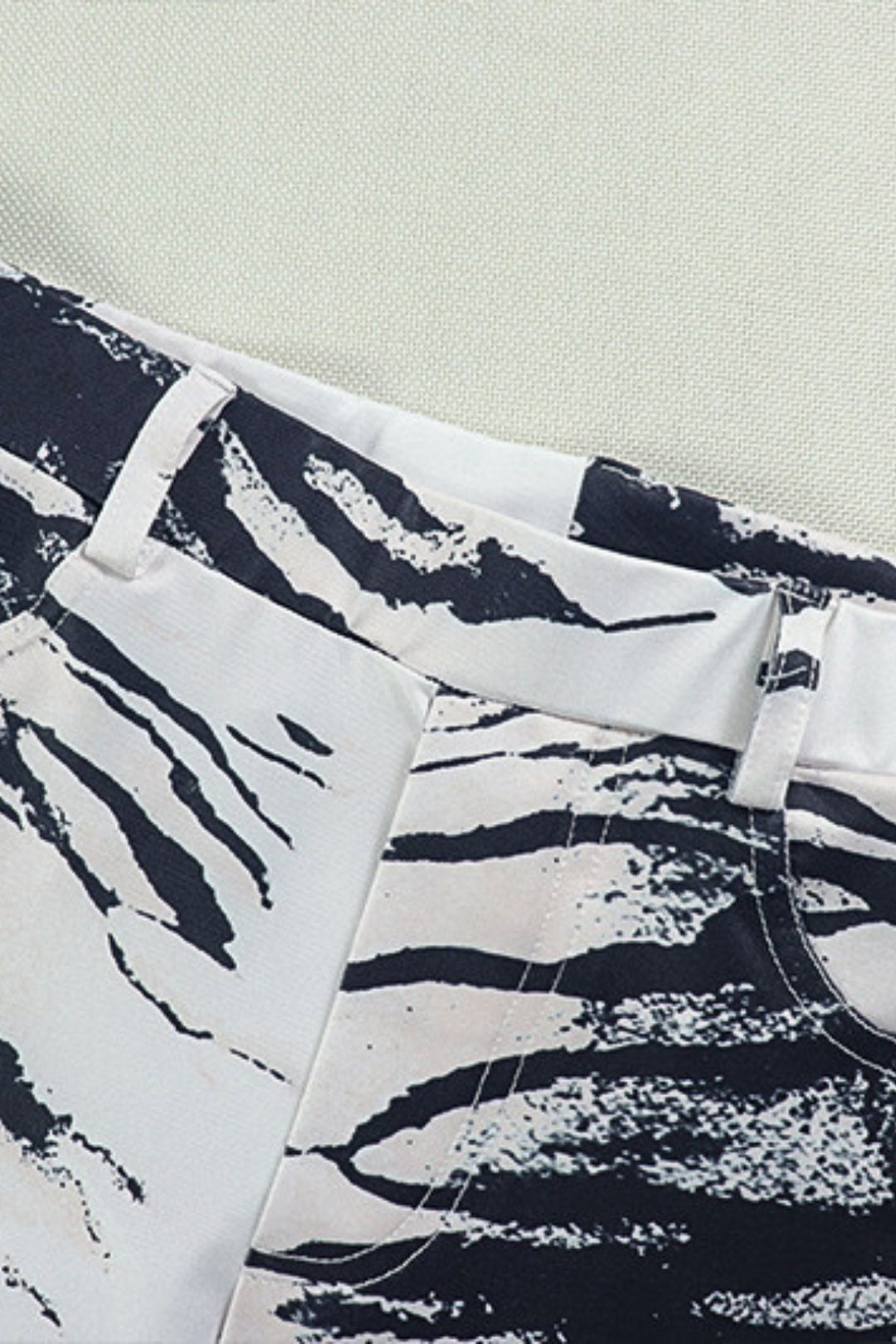 Wide-leg Pants Suit Backless Lace-up Black And White Color Matching Two-piece Suit