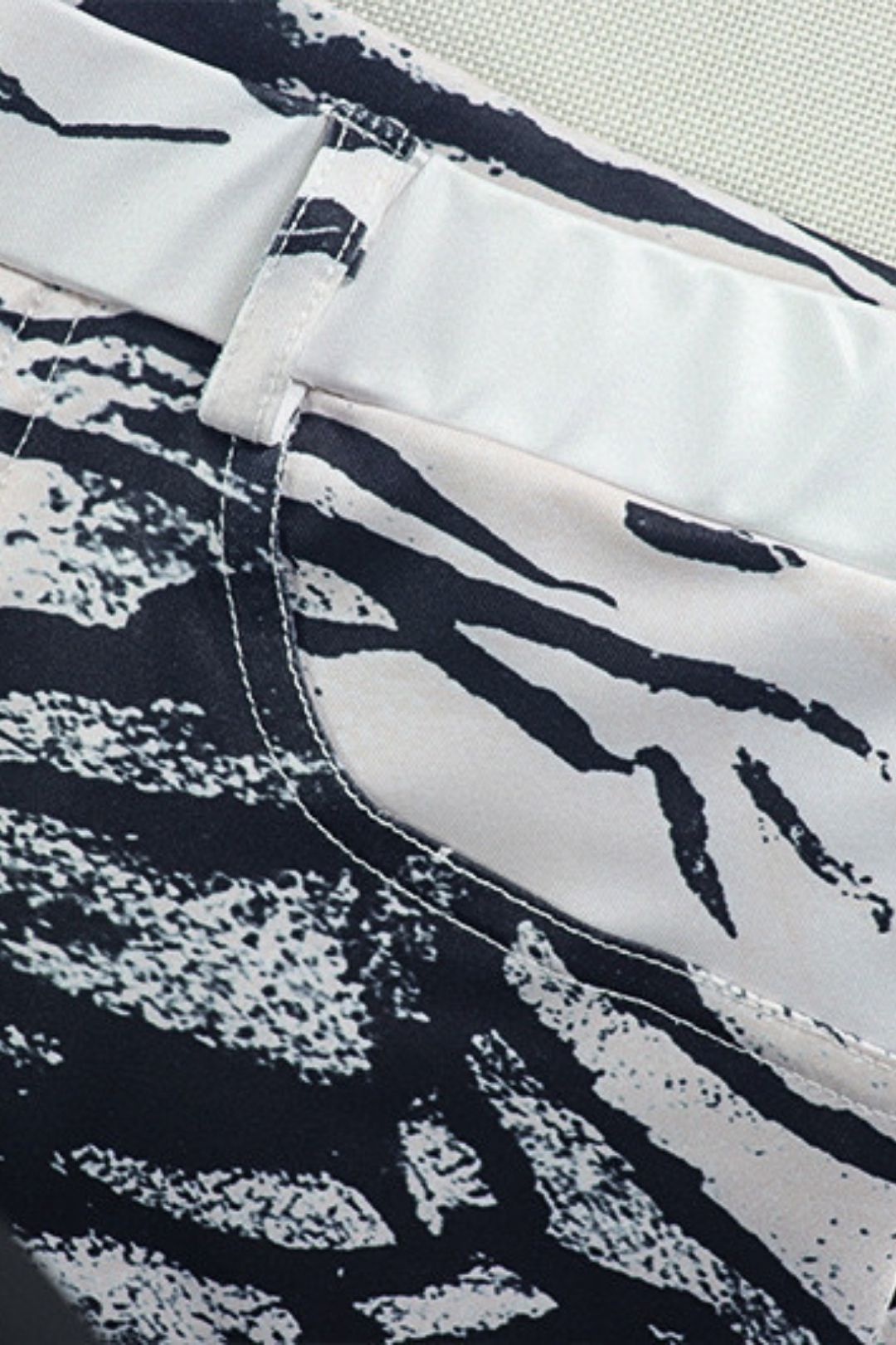 Wide-leg Pants Suit Backless Lace-up Black And White Color Matching Two-piece Suit