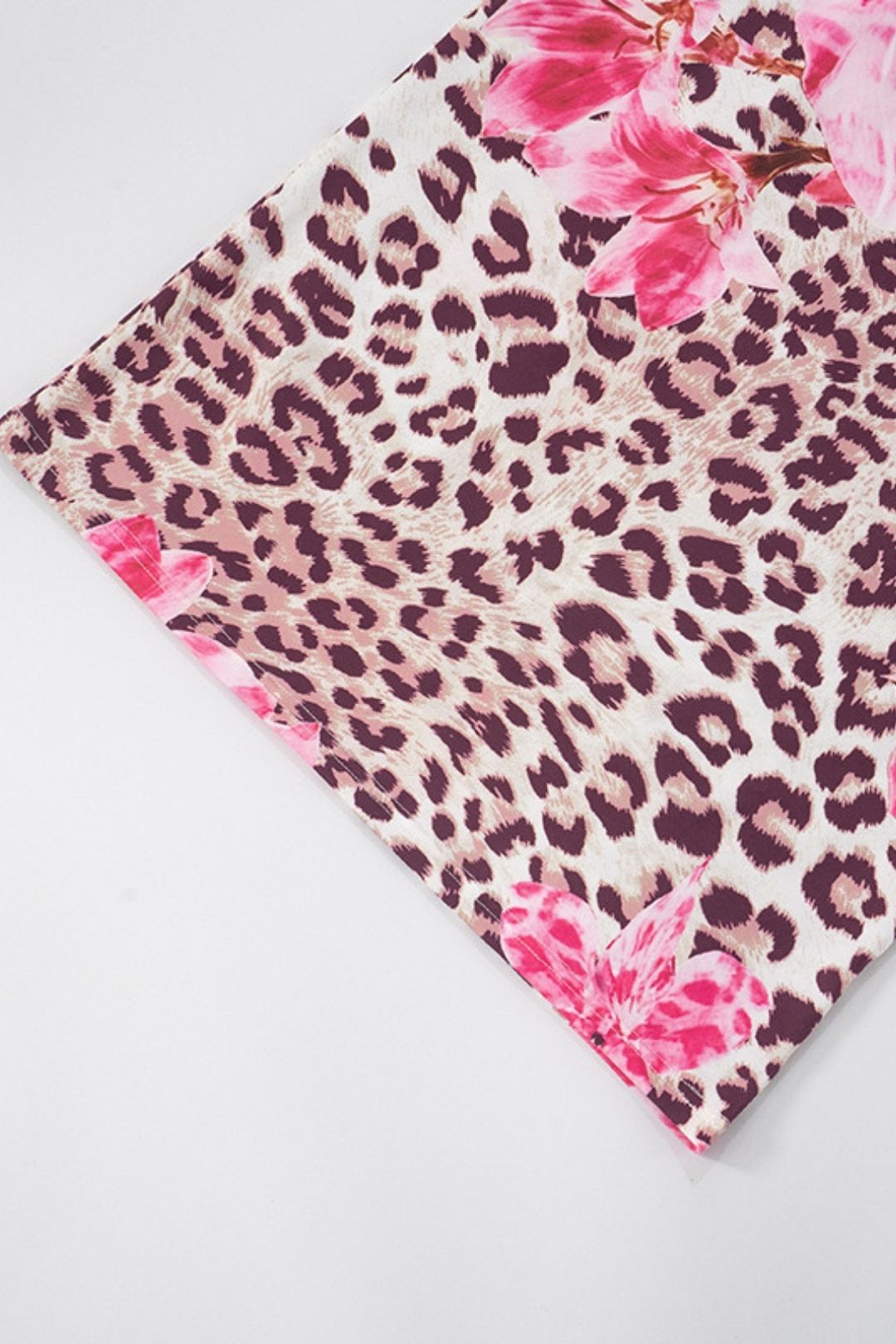 Sexy Flower Leopard Print Swing Neck Halter Neck Backless Rope Dress