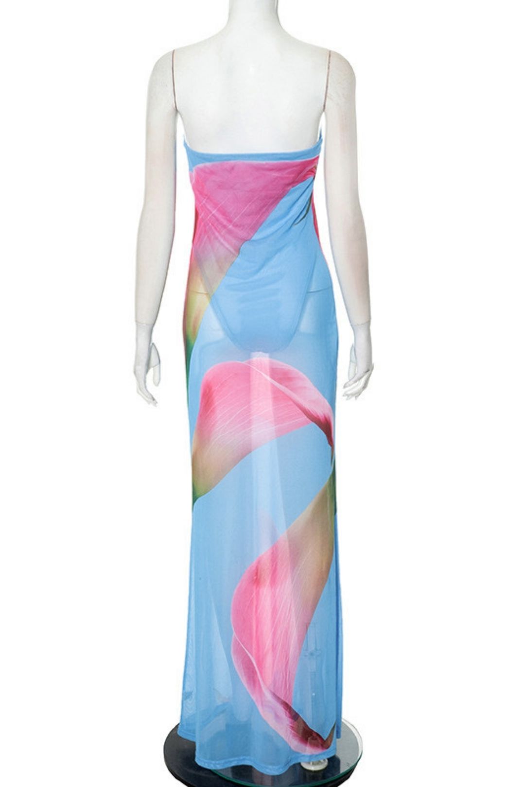 Print Chiffon Fake Two-piece Tube Top Dress