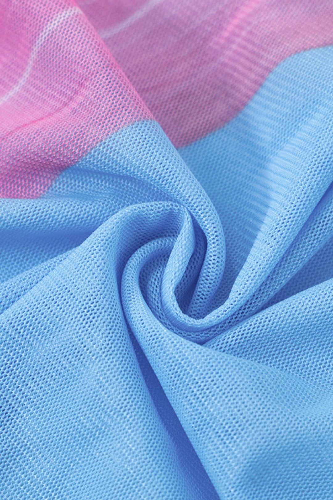 Print Chiffon Fake Two-piece Tube Top Dress