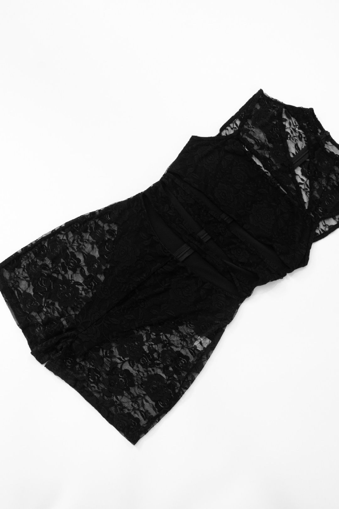 Sexy Lace Stitching Hollow Sleeveless Tight Jumpsuit Shorts