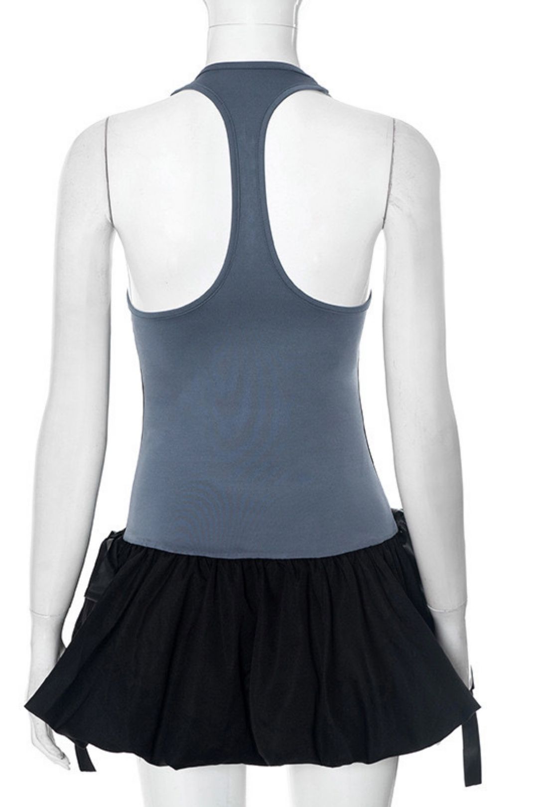 Stitching Sleeveless Sling Bow Flower Bud Dress