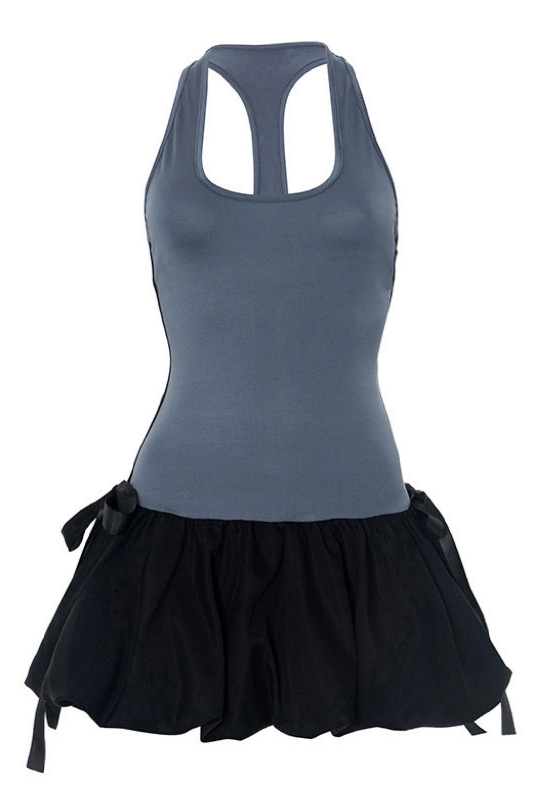 Stitching Sleeveless Sling Bow Flower Bud Dress