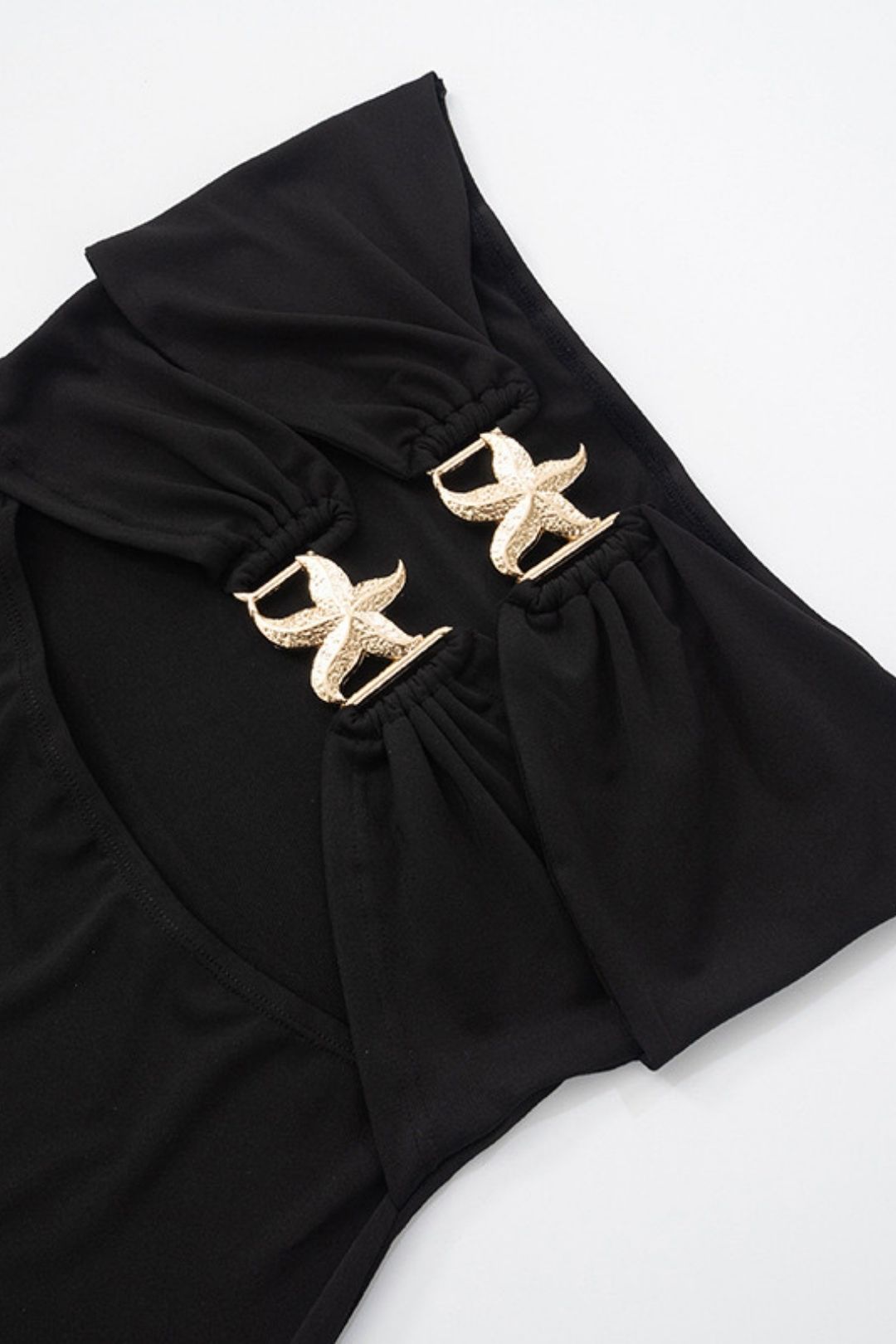 Tube Top Dress Metal Starfish Decoration Hollow Slim Short Skirt