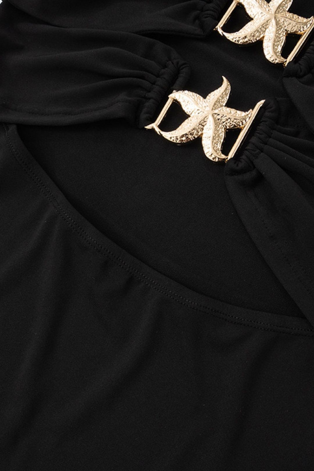Tube Top Dress Metal Starfish Decoration Hollow Slim Short Skirt