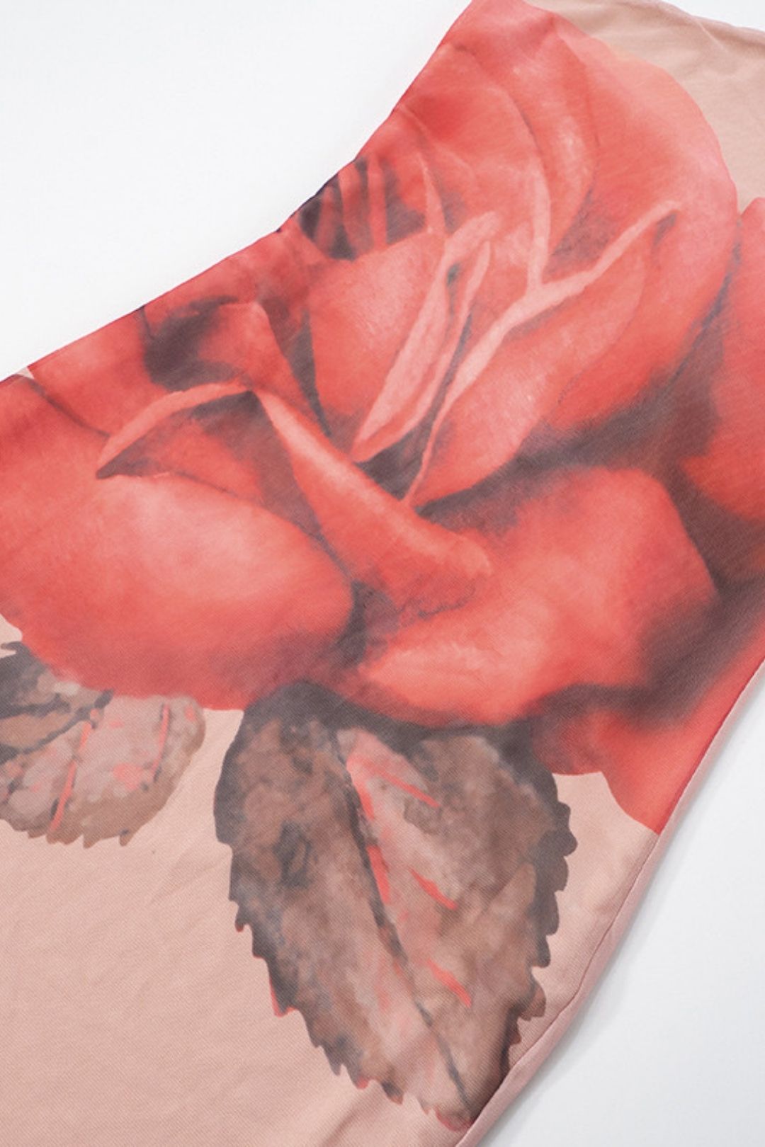 Slim-fitting Halter Neck Floral Print Sexy Mesh See-through Dress