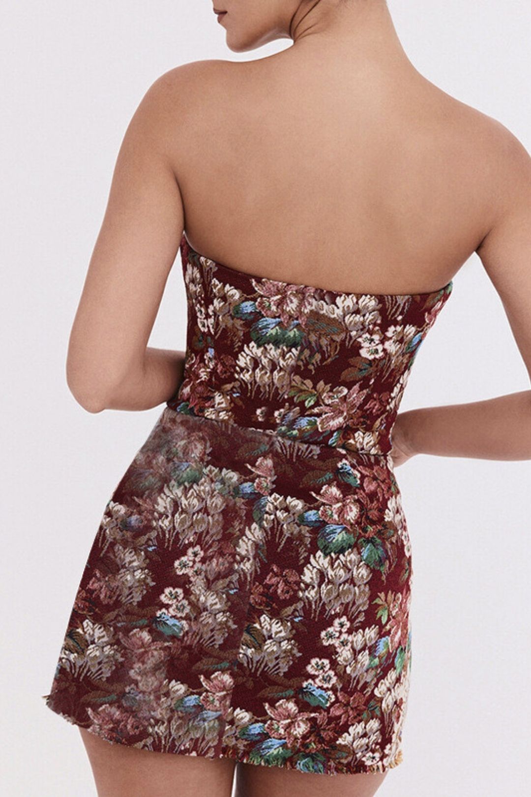 Retro Jacquard Tube Top Hip Women's Dress