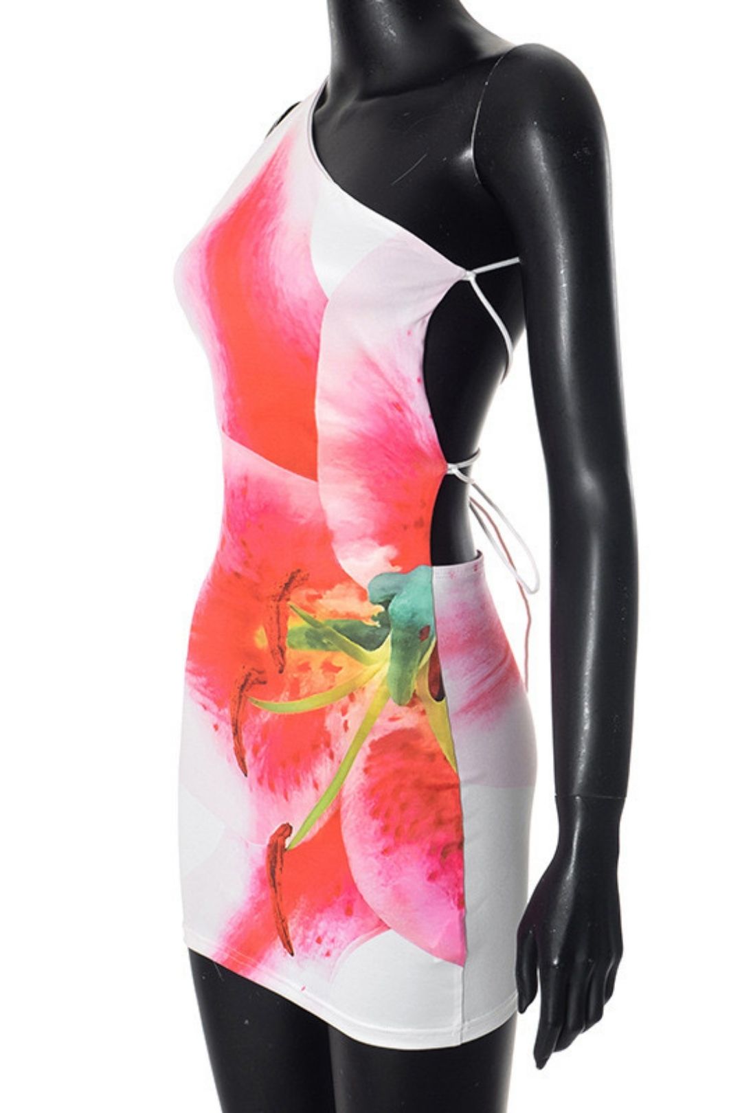 Sexy Fashion Oblique Shoulder Sleeveless Printed Backpack Hip Dress