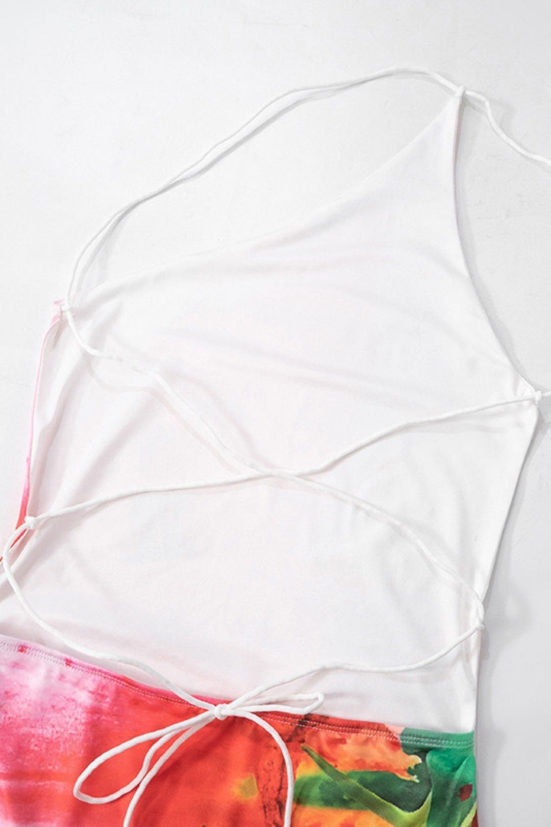 Sexy Fashion Oblique Shoulder Sleeveless Printed Backpack Hip Dress