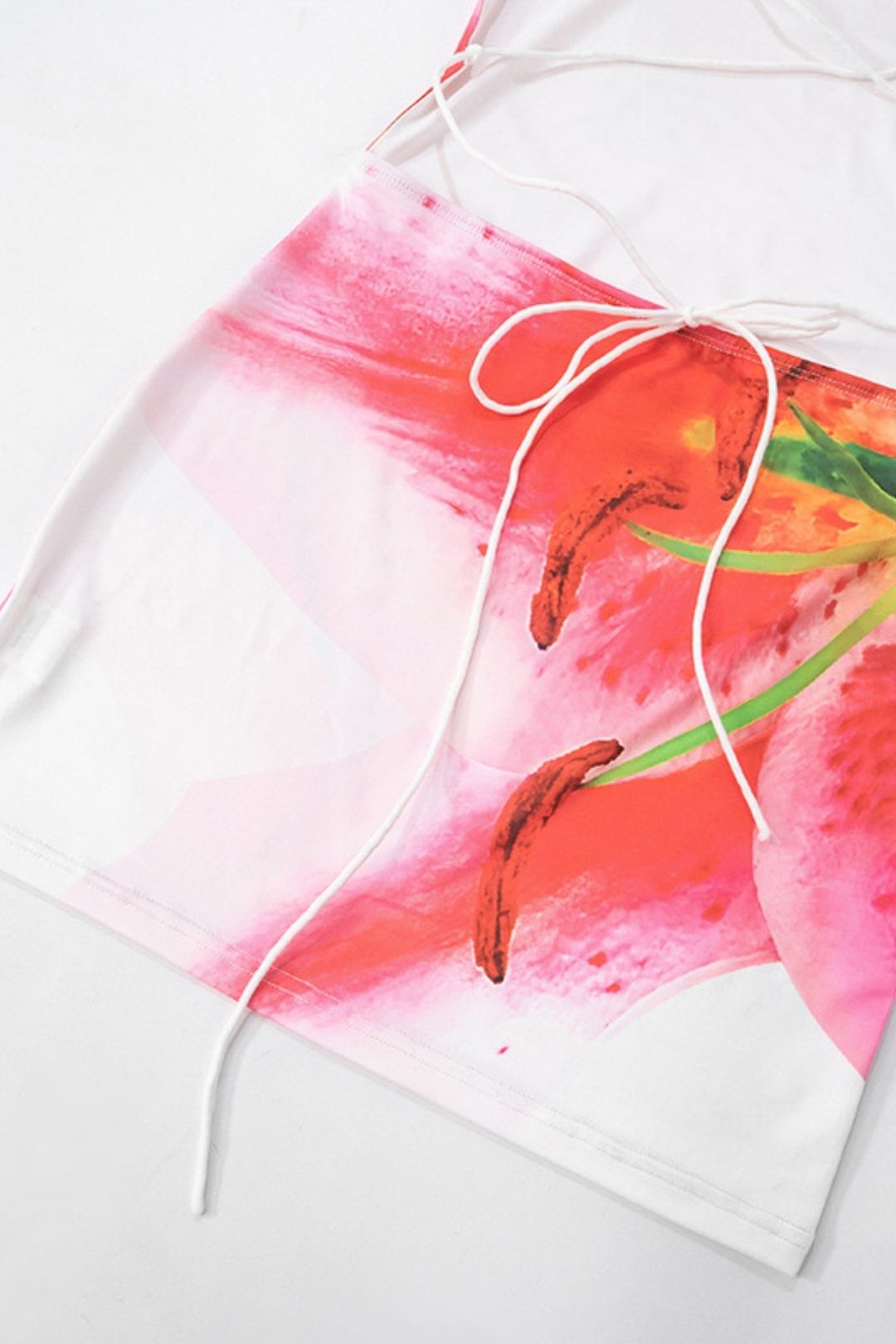 Sexy Fashion Oblique Shoulder Sleeveless Printed Backpack Hip Dress