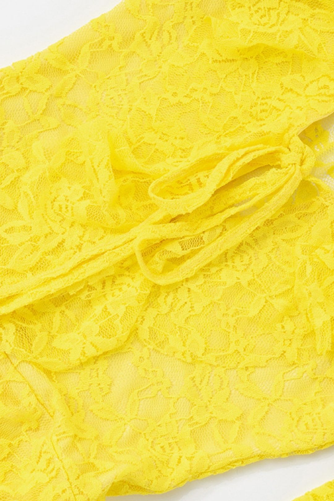 Sexy Lace Ribbon Rope Long-sleeved Trumpet Sleeve