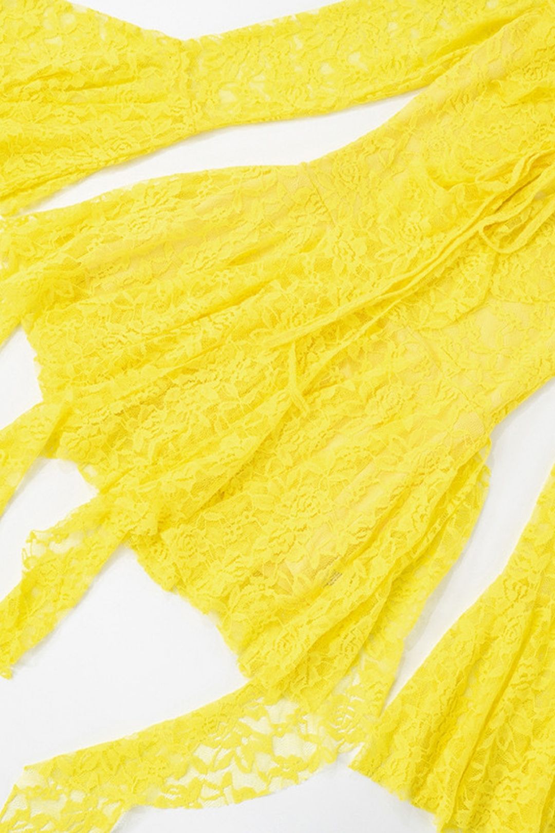 Sexy Lace Ribbon Rope Long-sleeved Trumpet Sleeve