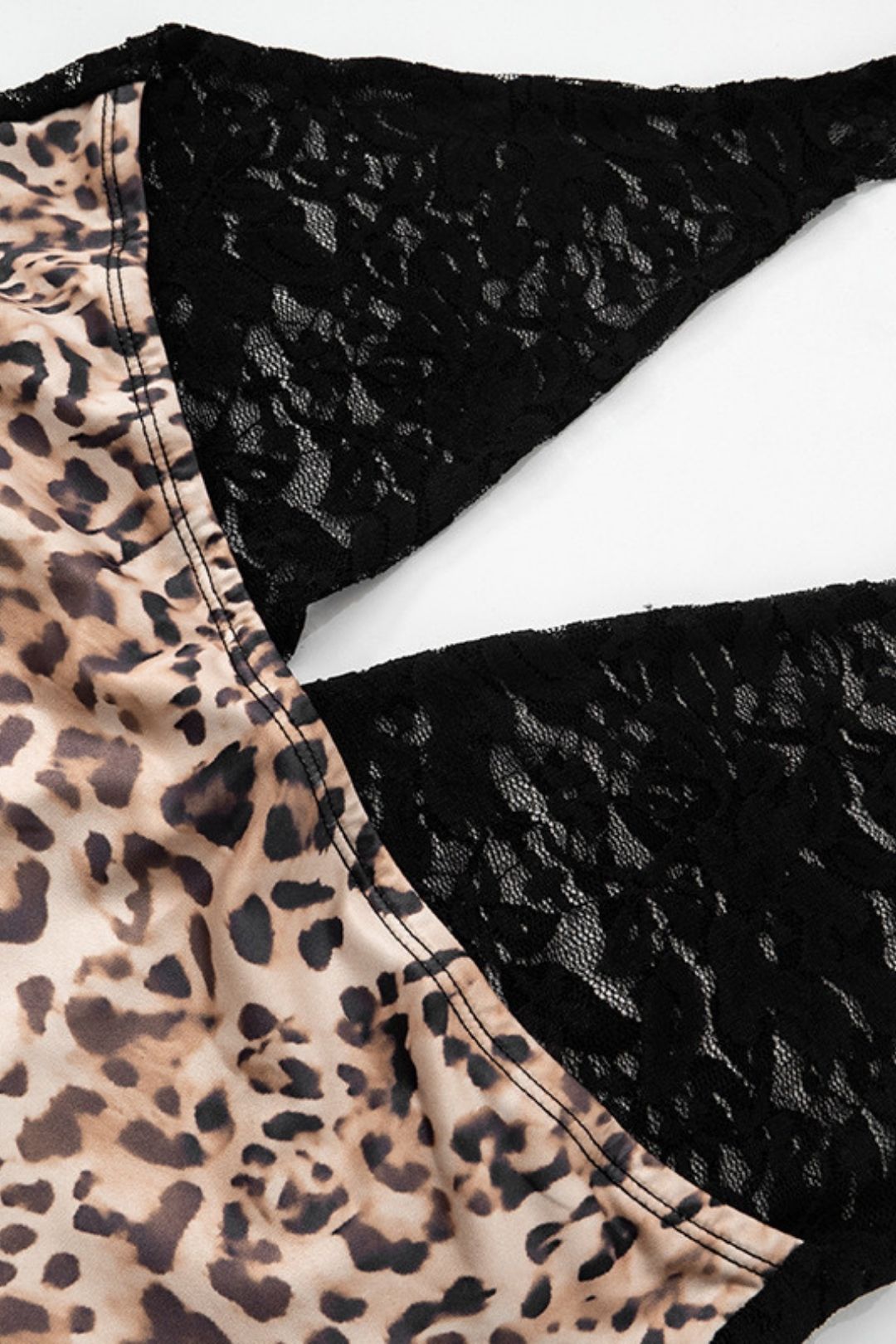 Leopard Print Sling Lace Short Jumpsuit