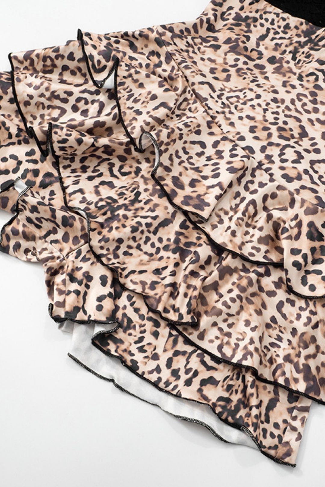 Leopard Print Sling Lace Short Jumpsuit