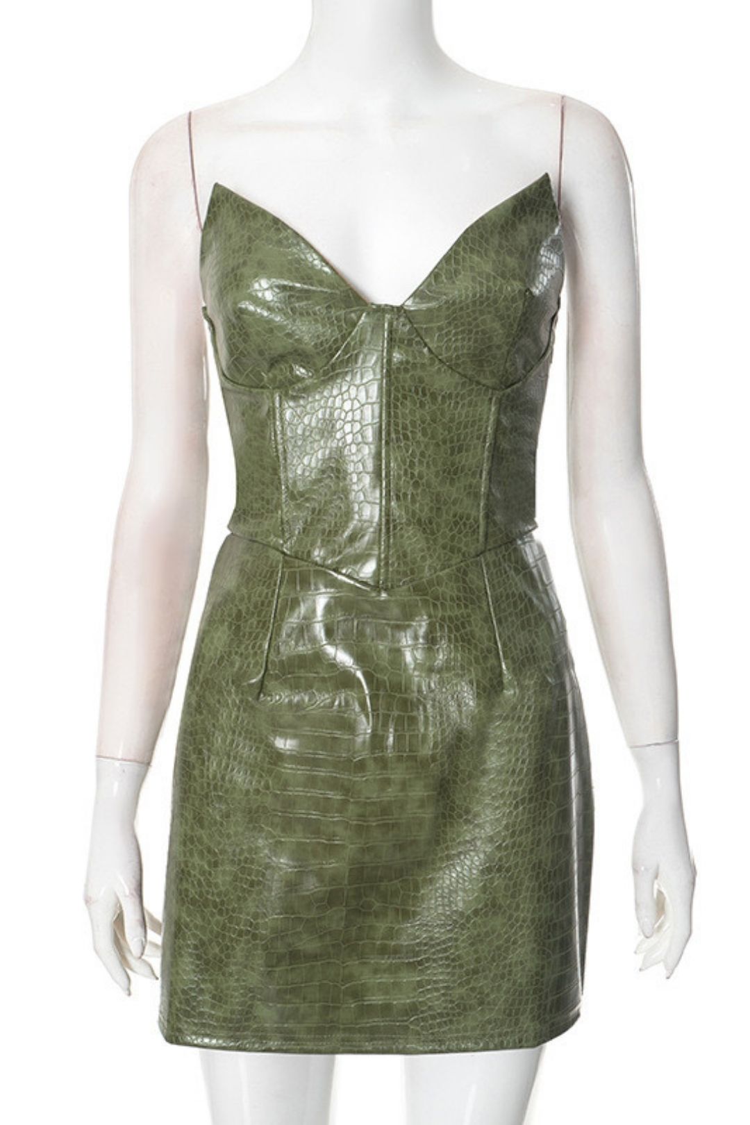 Sexy Fashion Crocodile Pattern Leather Hot Girl Tube Top