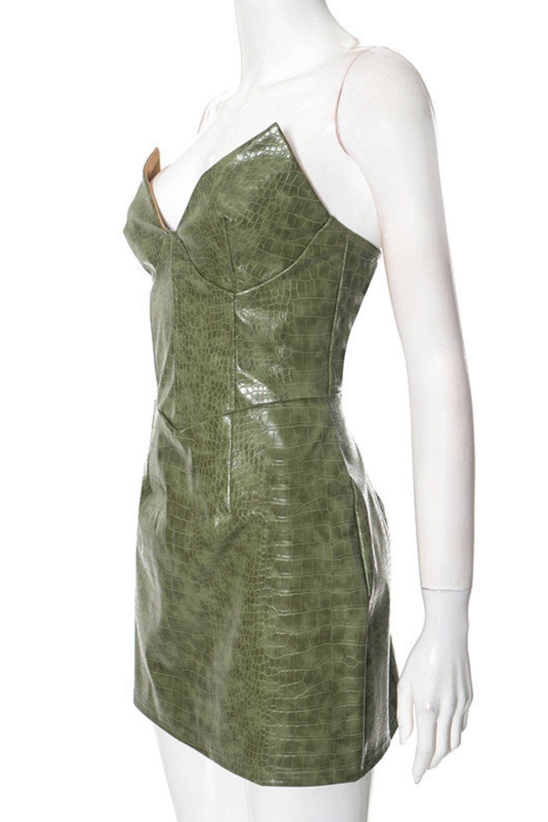 Sexy Fashion Crocodile Pattern Leather Hot Girl Tube Top