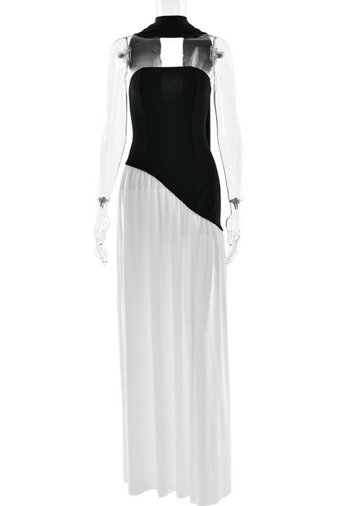 Sexy Backless Tube Top Slim Dress New Hot Selling Slit Ribbon Long Skirt