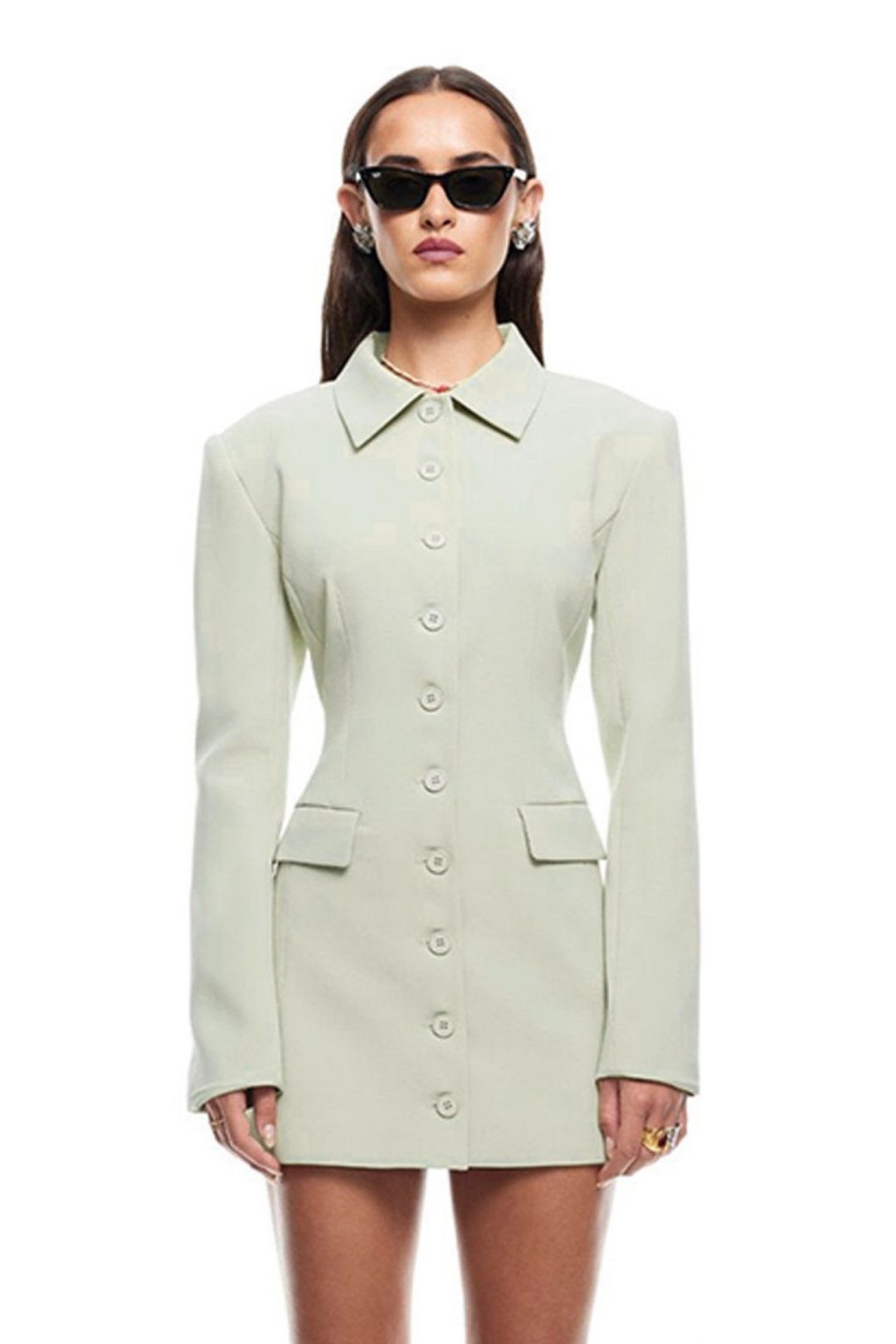 Sexy Slim Lapel Dress Fashionable  Single-breasted Suit Skirt
