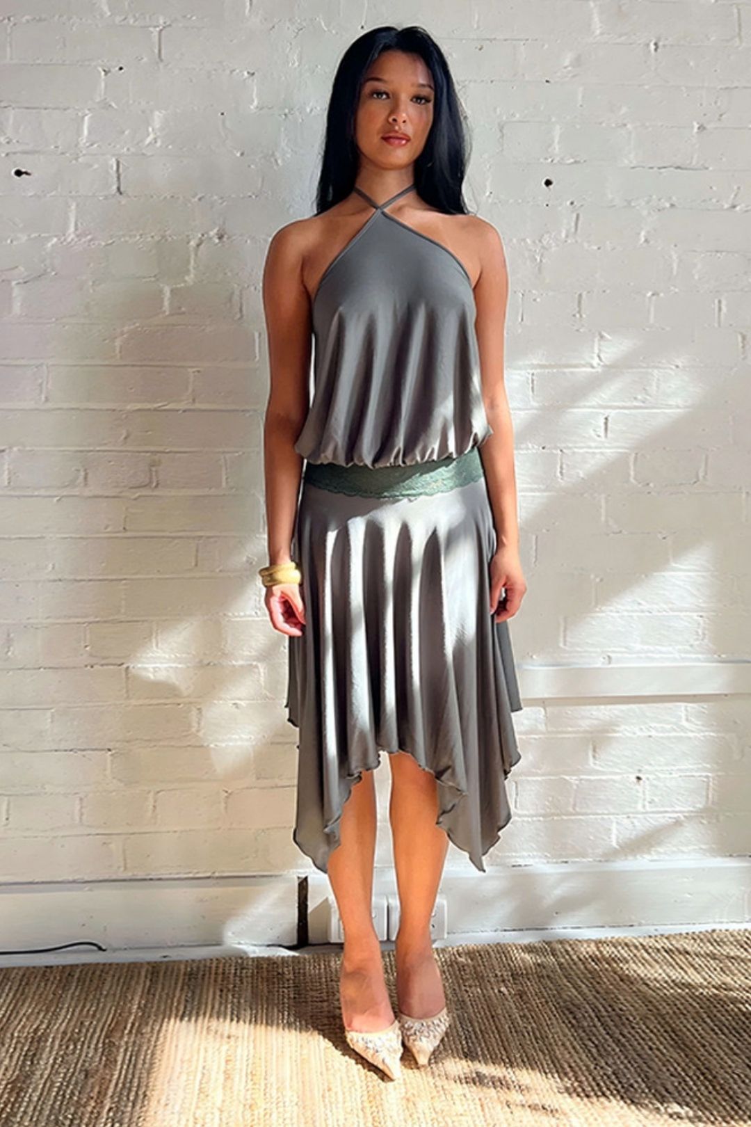 Sexy Halter Neck Ladies Dress Backless Sleeveless Casual Slim Dress