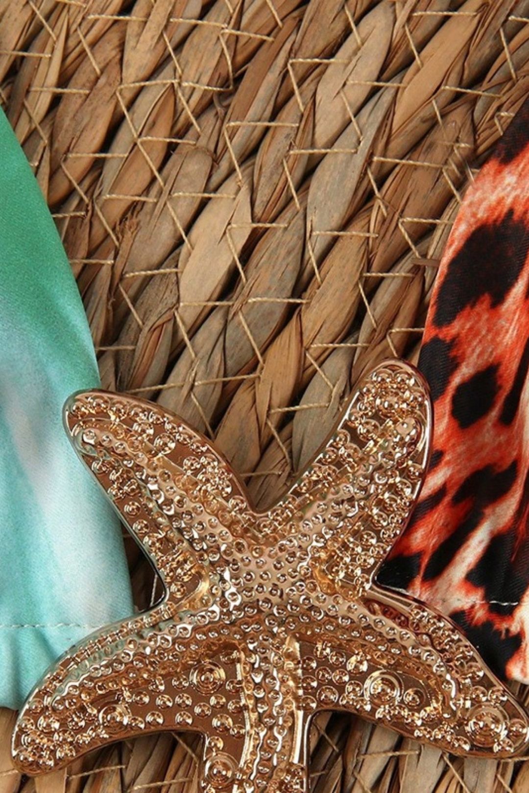 Sexy Navel-baring Lace-up Fashion Printed Bikini Three-piece Suit