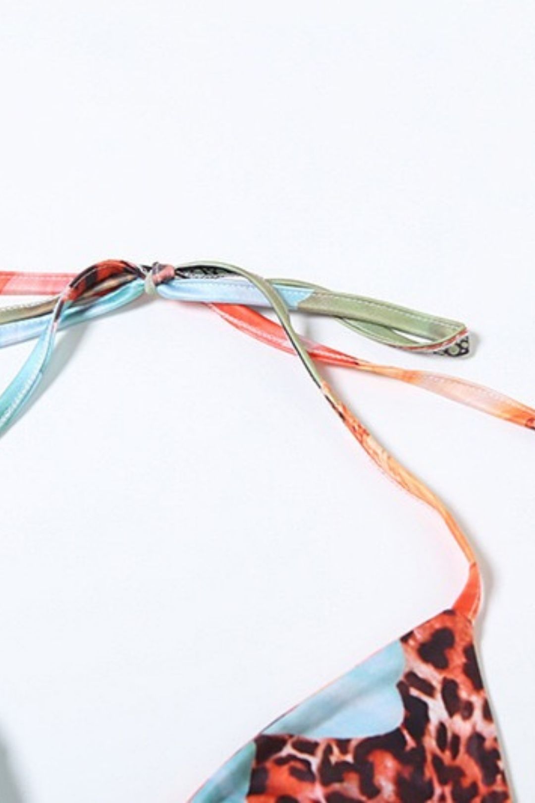 Sexy Navel-baring Lace-up Fashion Printed Bikini Three-piece Suit