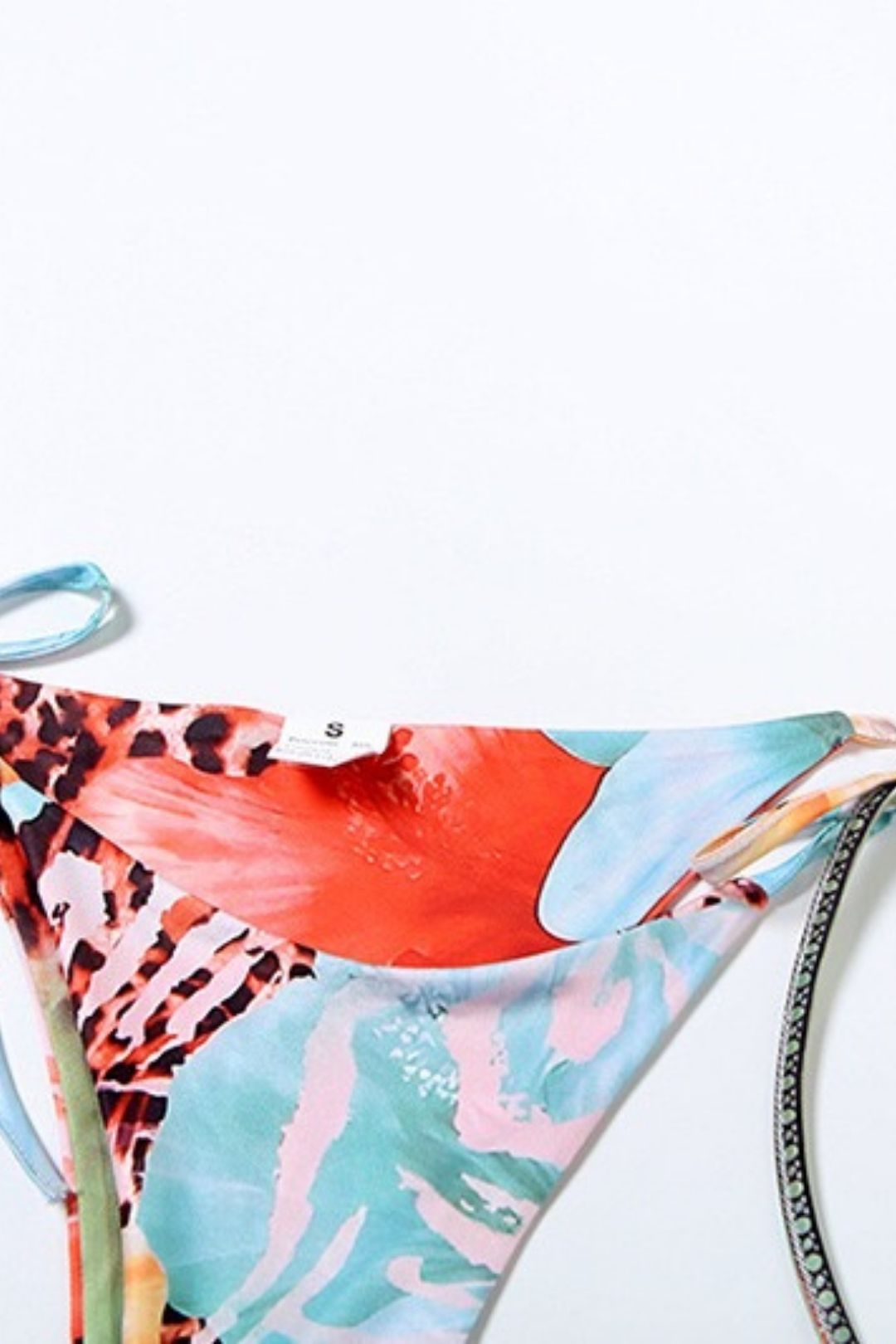 Sexy Navel-baring Lace-up Fashion Printed Bikini Three-piece Suit