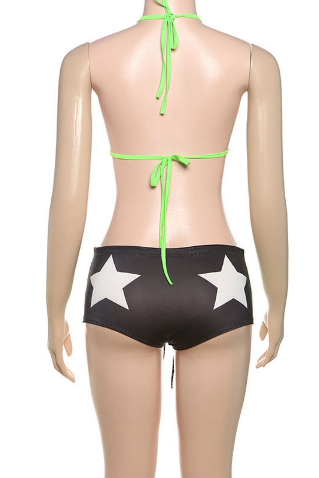 Sexy Halter Neck Tie Digital Print Bikini Two-piece Suit