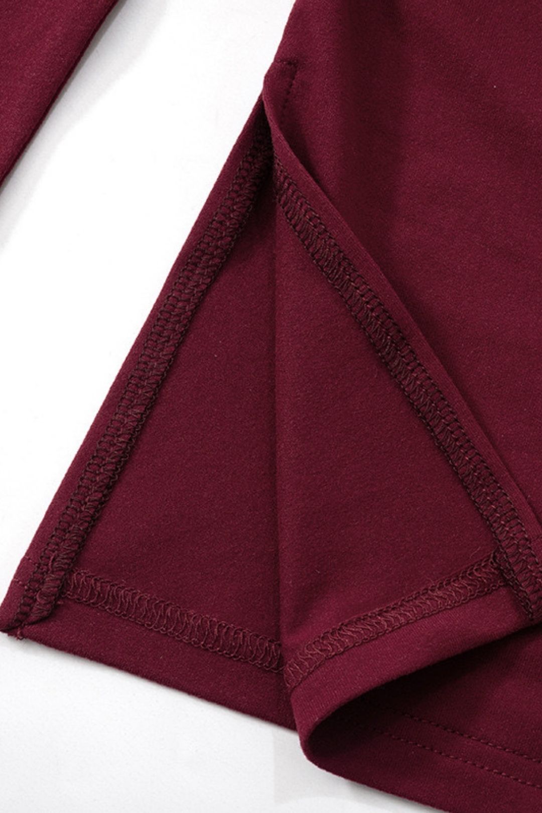 Winter One-shoulder Pleated Waist Slit Solid Color Pullover Top T-shirt