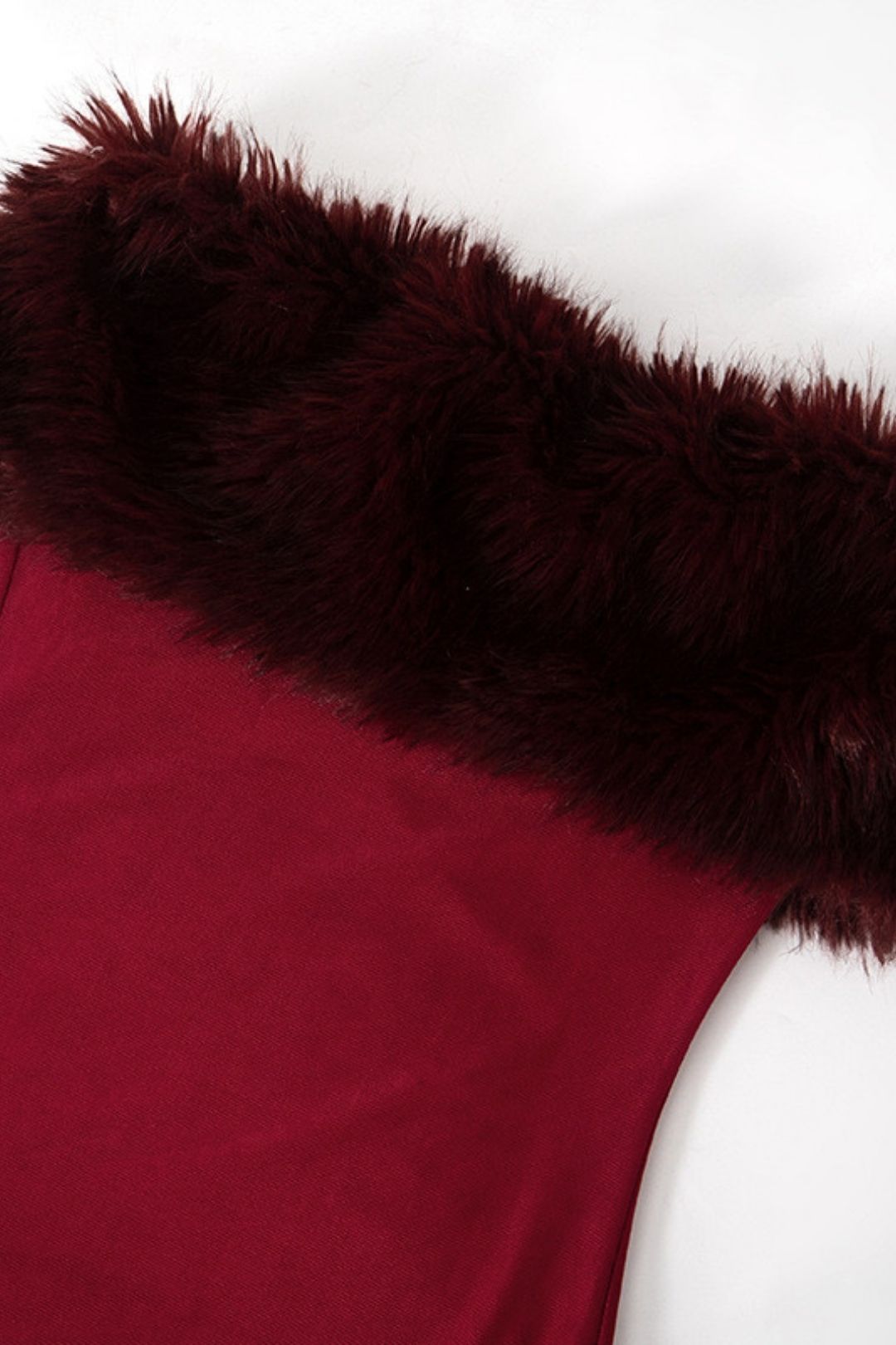 Tube Top Off-shoulder Fur Collar Sexy Perspective Mesh Hip Dress