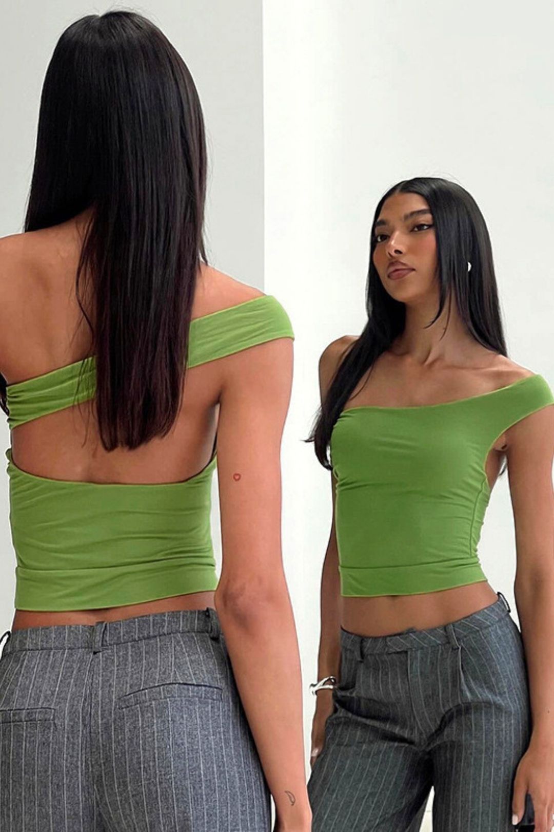 Neck Multi-wear Backless Short Belly-exposing Top T-shirt