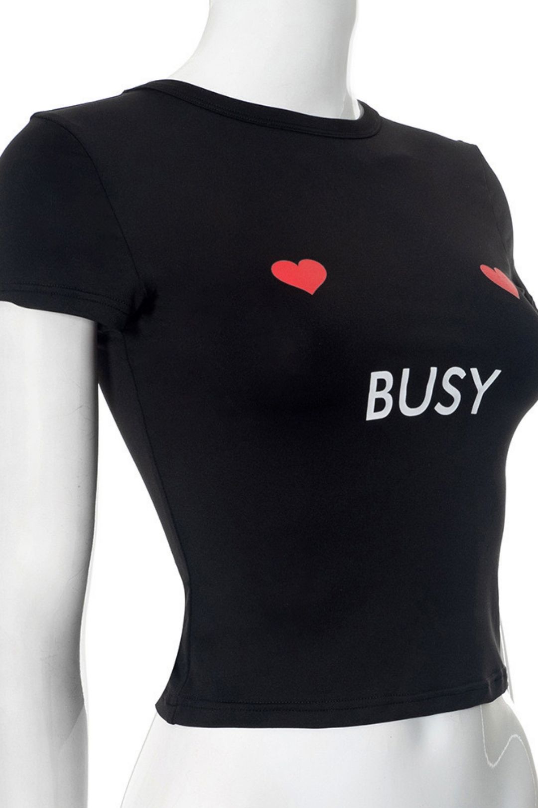 New Letter Printing Navel-baring Tight Round Neck Pullover T-shirt Short-sleeved Top