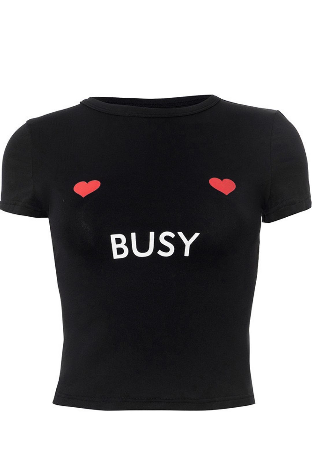 New Letter Printing Navel-baring Tight Round Neck Pullover T-shirt Short-sleeved Top