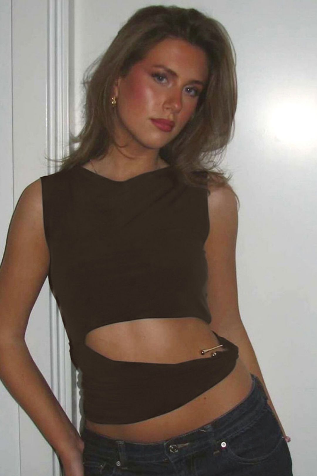 New Sleeveless Round Neck Hollow Sexy Vest Top