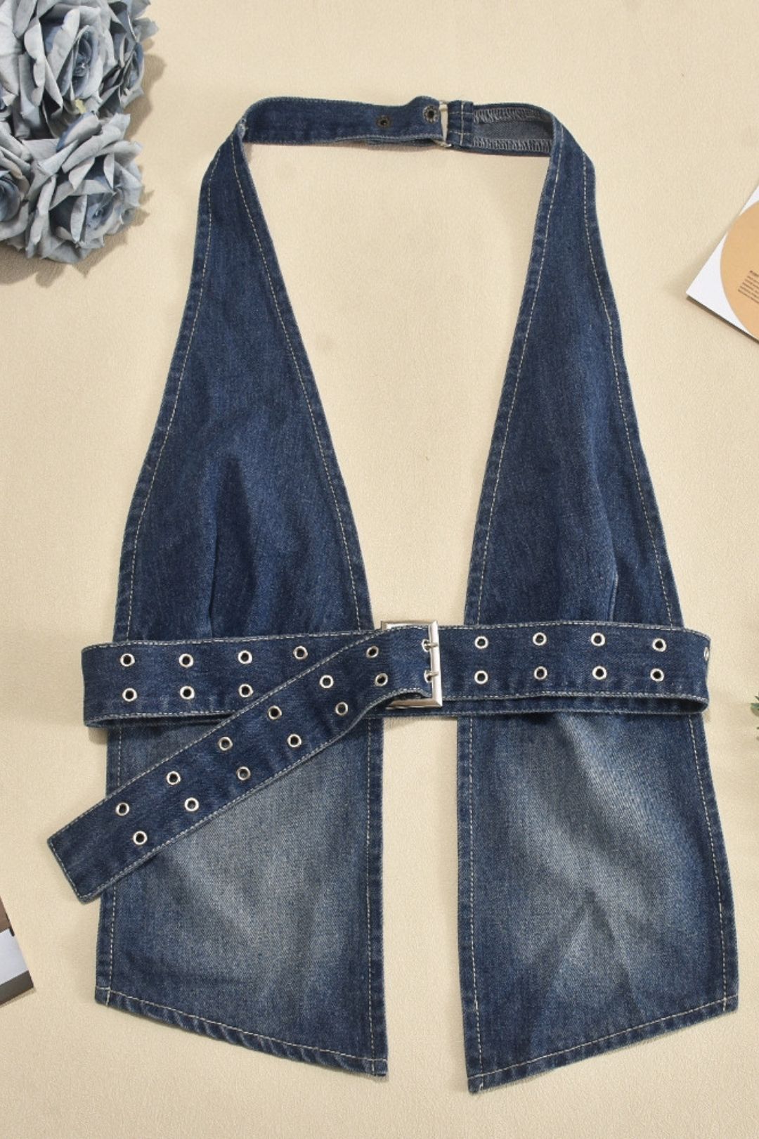 Summer New Arrival Denim Washed Sexy Adjustable Tops