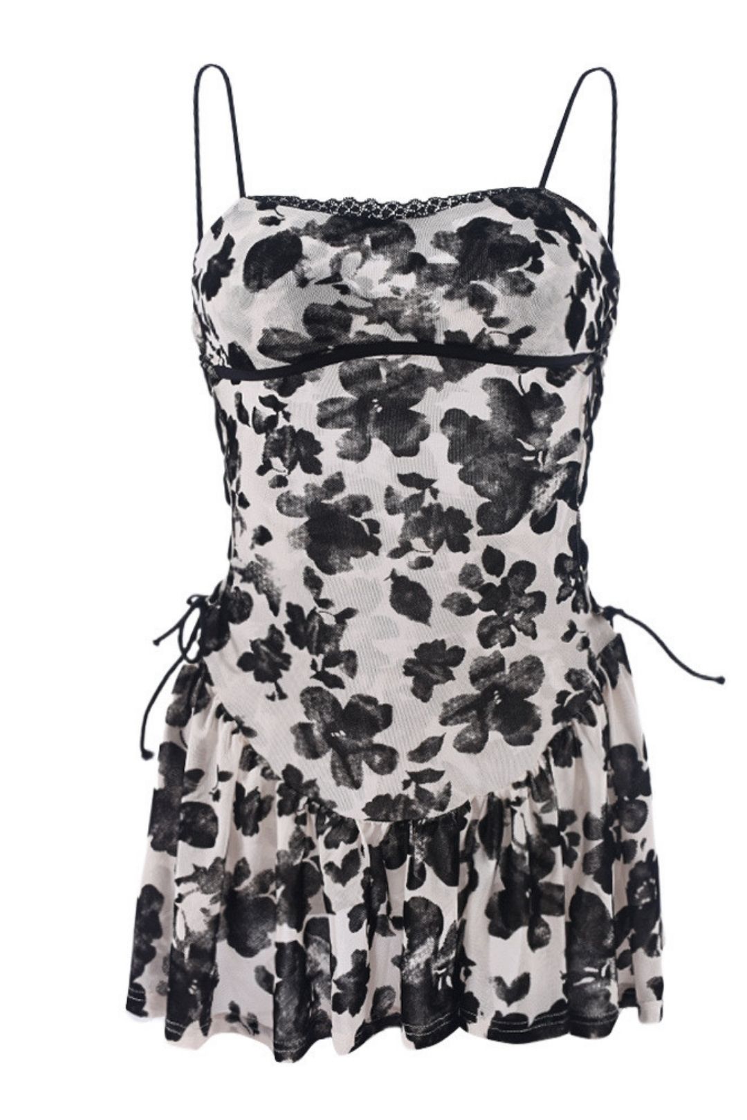 Sexy Ultra-thin Perspective Strappy Short Nightgown Dress