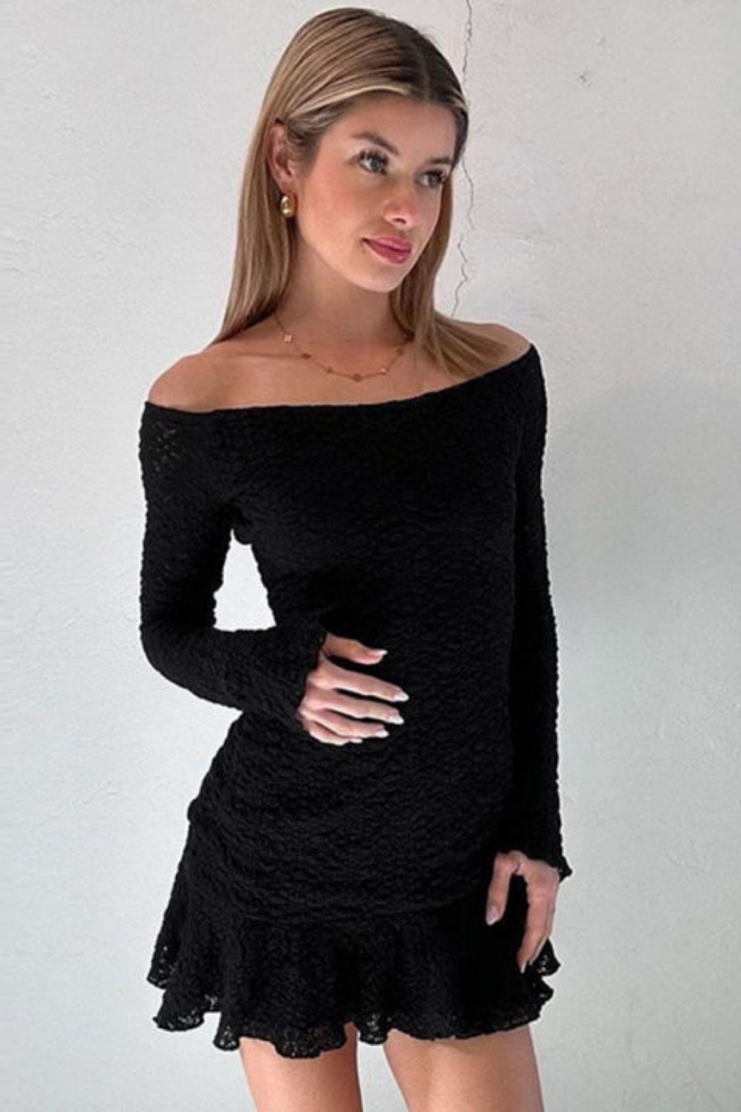 Three-dimensional Fabric Wrapped Chest One Shoulder Sexy Dress