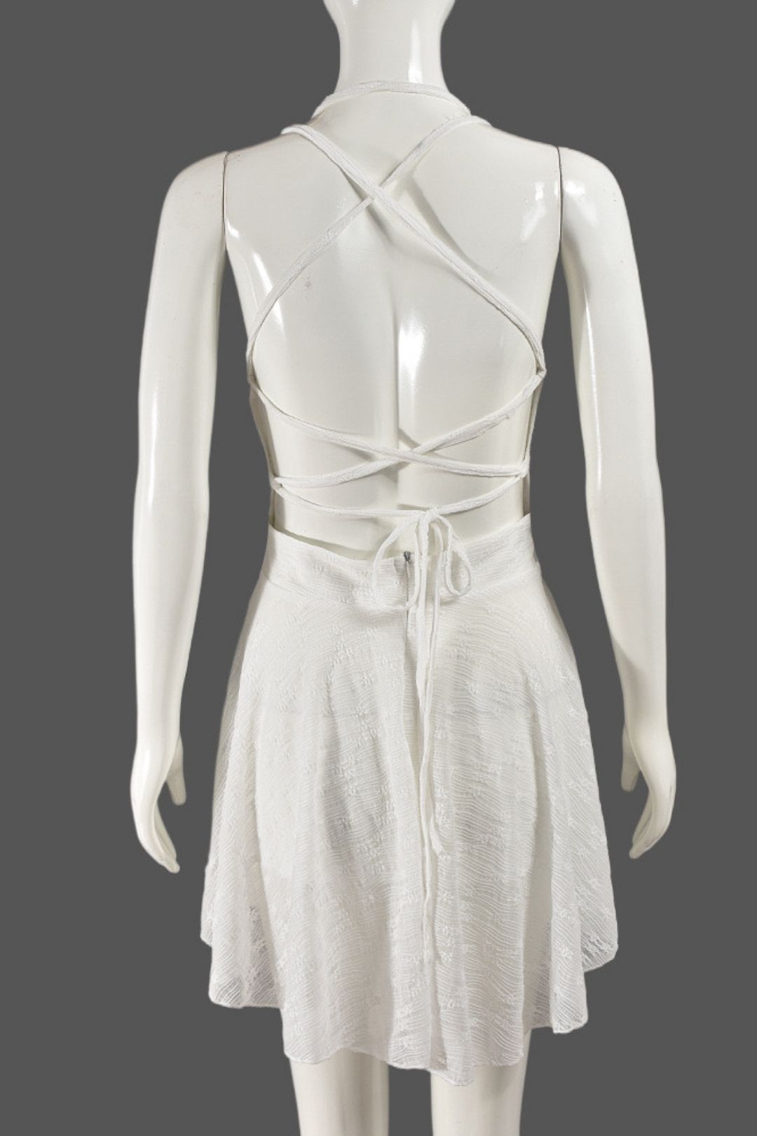 Lace-up Halter Neck Princess  Backless Dress