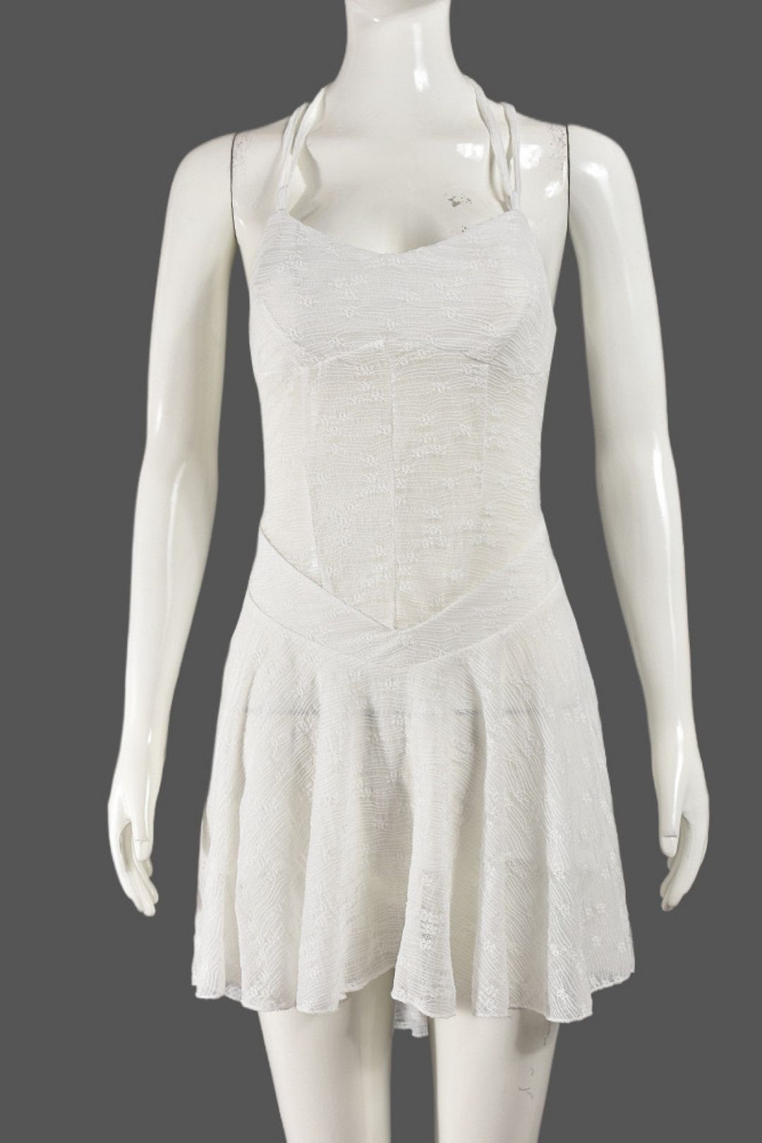 Lace-up Halter Neck Princess  Backless Dress