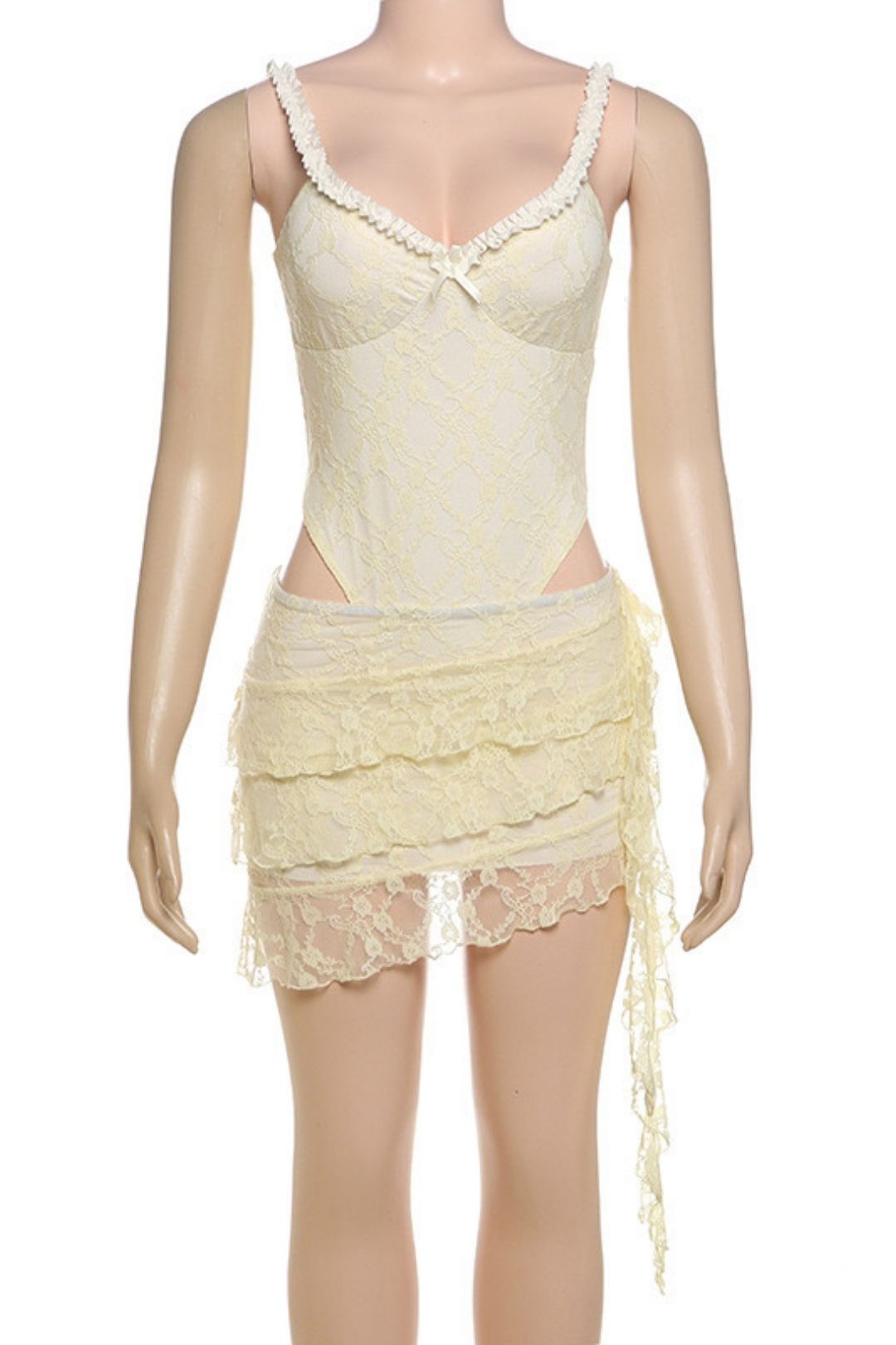 Low-cut V-neck Sexy Hot Girl Tight Jumpsuit Hip Skirt Suit