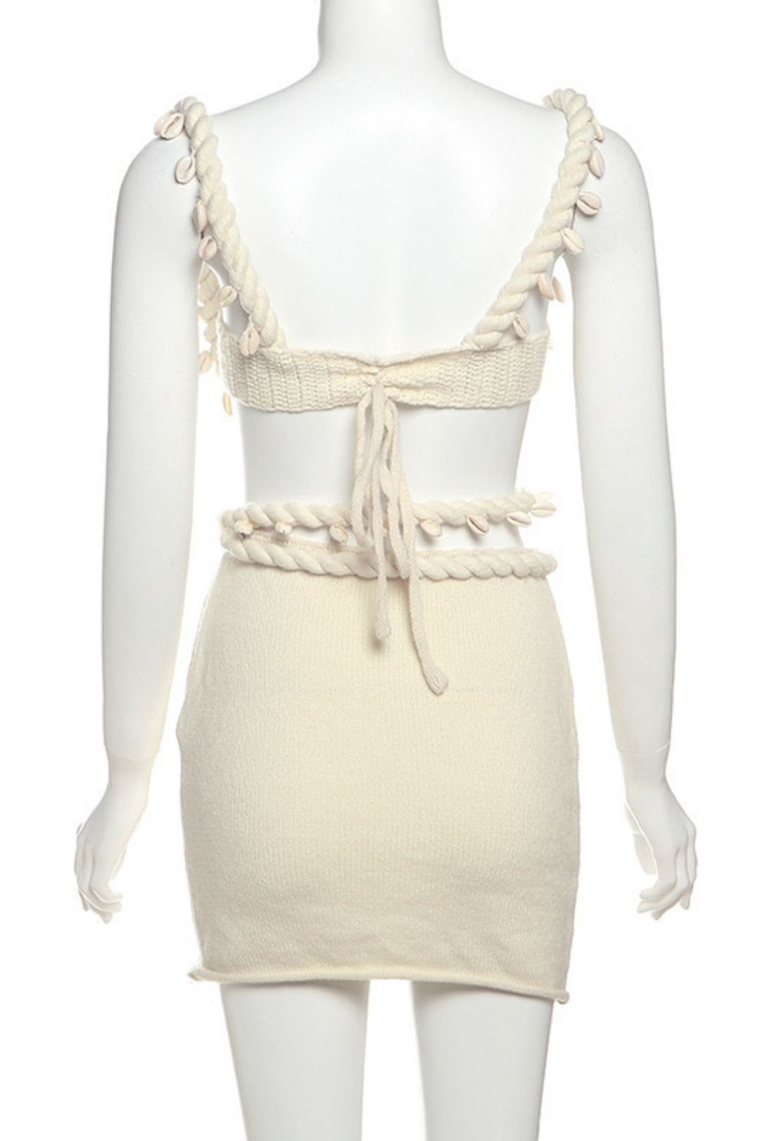 Solid Color Knitted Low-cut Navel-baring Sexy Hot Girl Short Skirt Suit