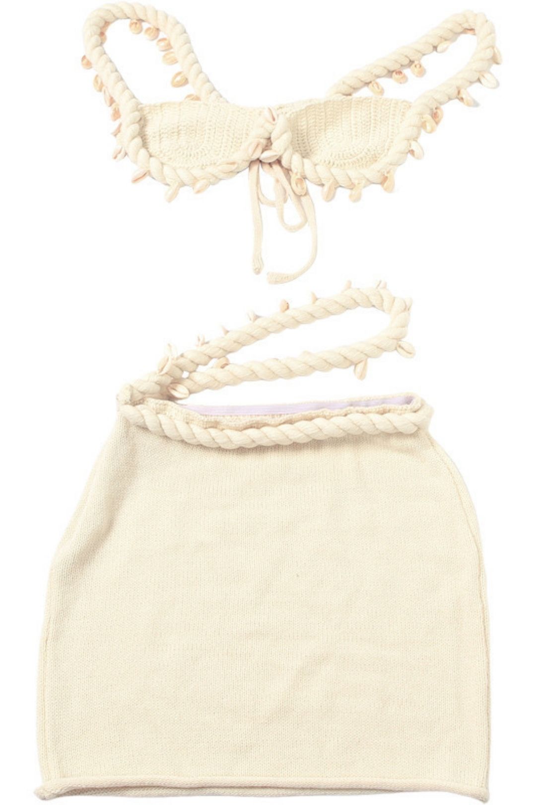 Solid Color Knitted Low-cut Navel-baring Sexy Hot Girl Short Skirt Suit