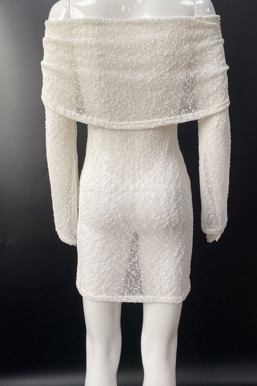 Sexy Short Skirt High-end Knitted Hollow One-shoulder Dress