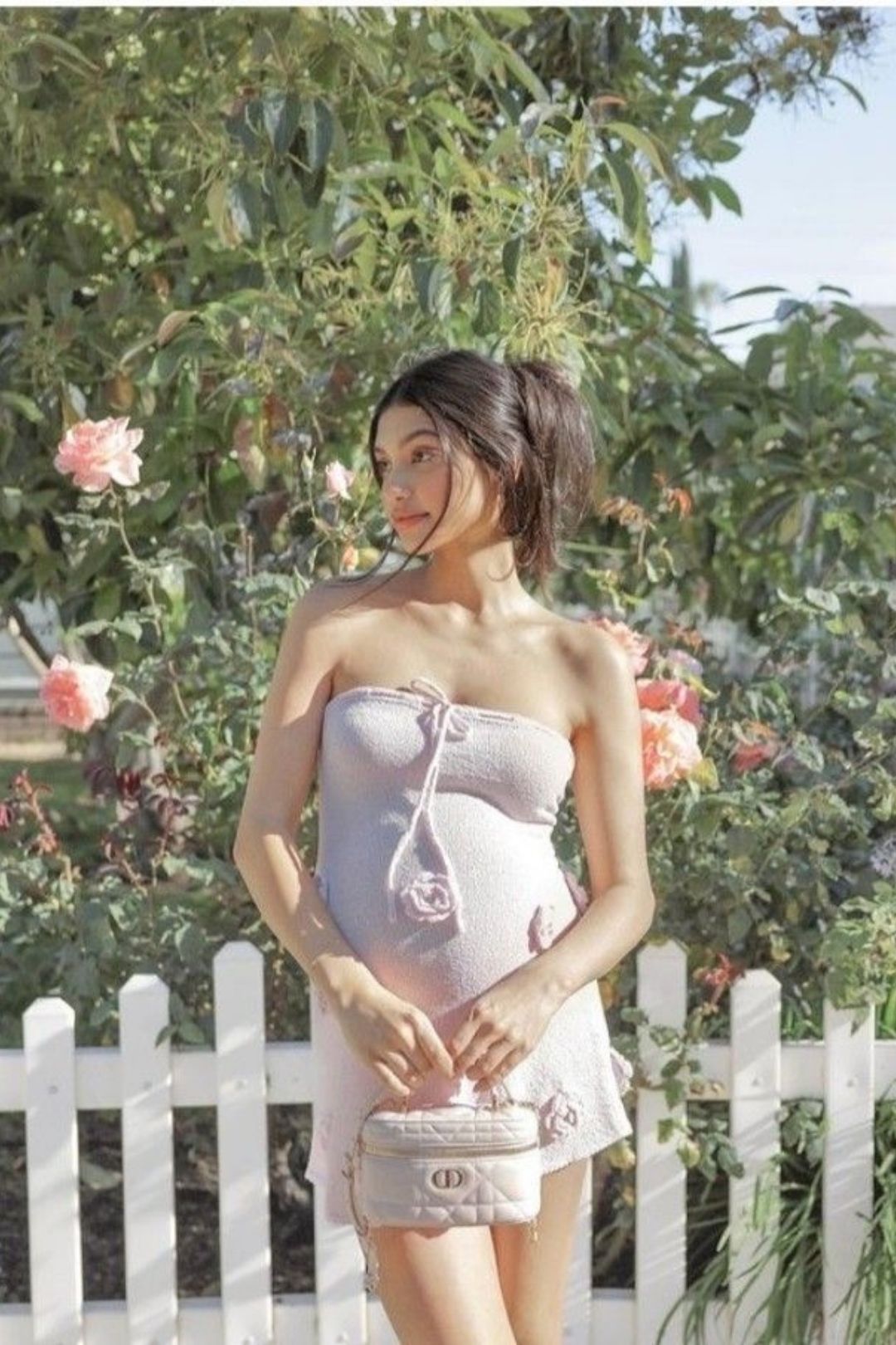 Fresh And Sweet Flower Knitted Short Skirt Summer Tight Fashion Sexy Tube Top Dress