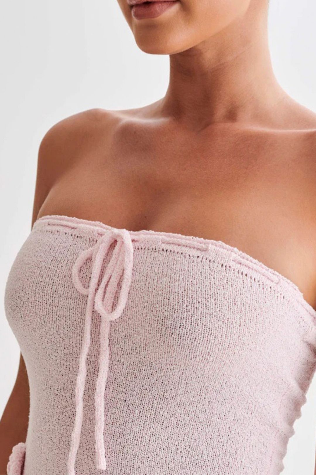 Fresh And Sweet Flower Knitted Short Skirt Summer Tight Fashion Sexy Tube Top Dress