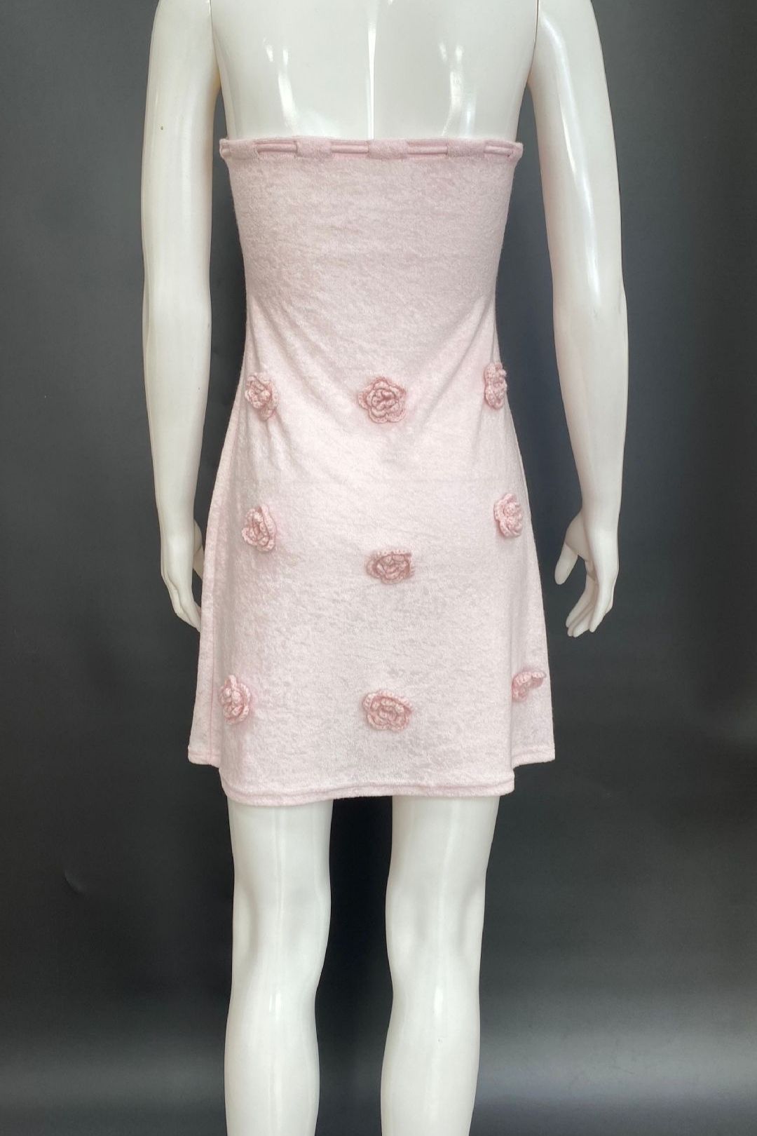 Fresh And Sweet Flower Knitted Short Skirt Summer Tight Fashion Sexy Tube Top Dress