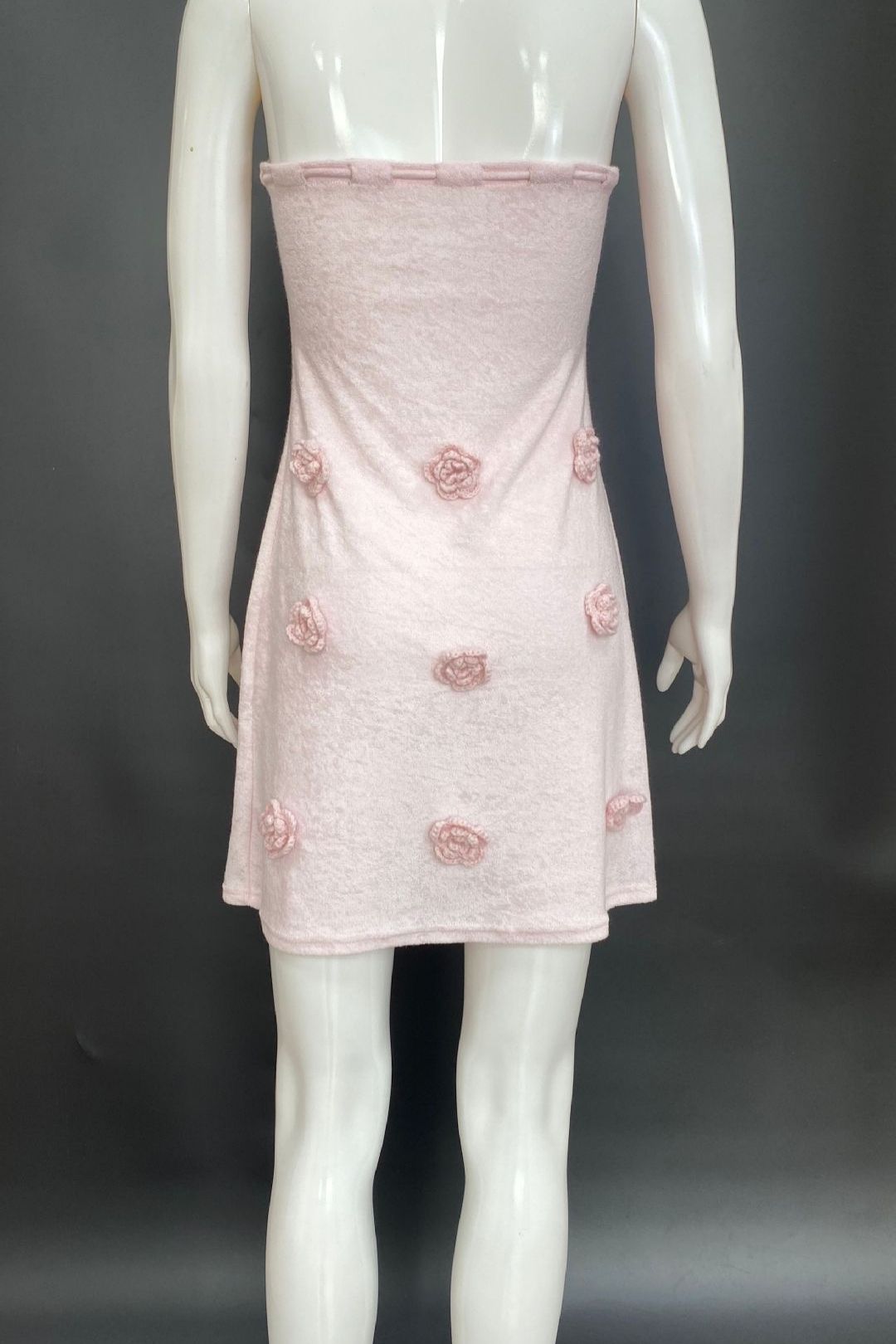 Fresh And Sweet Flower Knitted Short Skirt Summer Tight Fashion Sexy Tube Top Dress