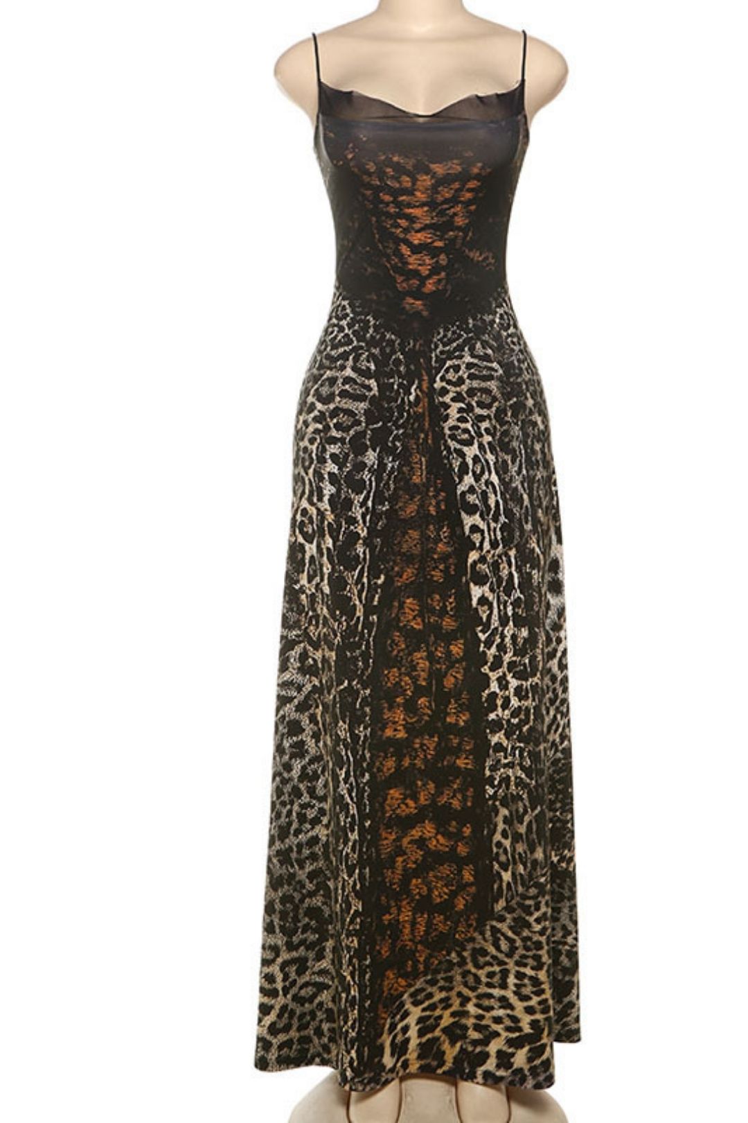 Sexy Hot Girl Leopard Print High Waist Slim Suspender Dress