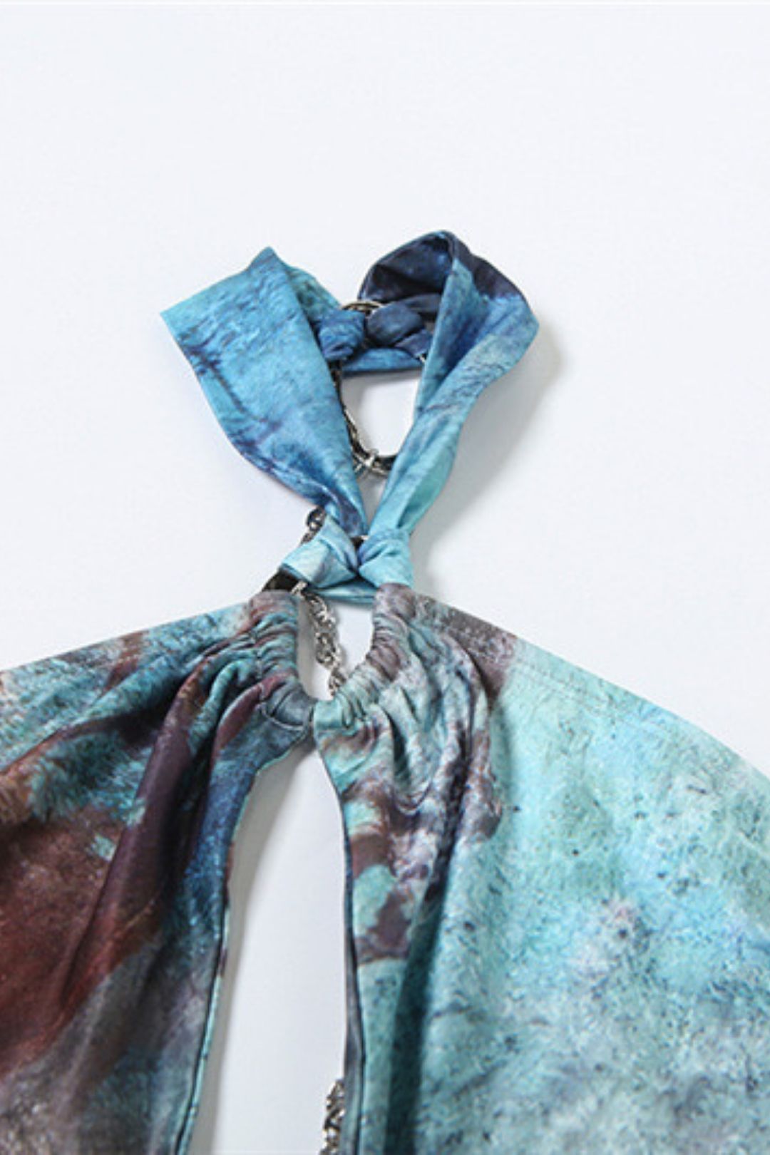 Printing Sleeveless Halter Neck Backpack Hip Dress