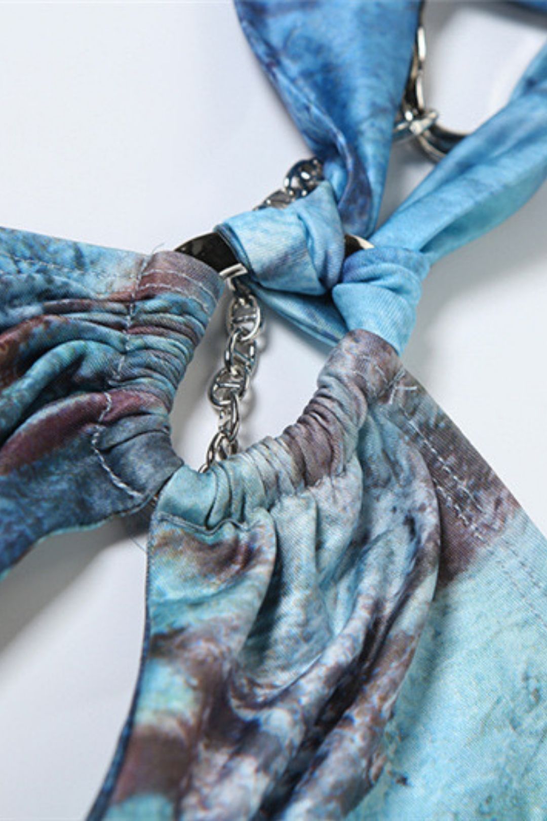 Printing Sleeveless Halter Neck Backpack Hip Dress